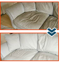 Before & After Upholstery Steam Cleaning